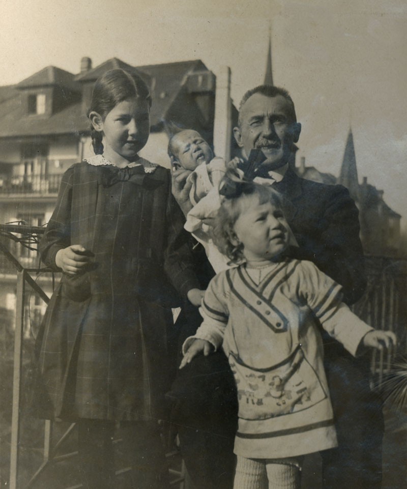 Irmgard 5 Weeks Old and her father and two sisters, Gretl and Susanne